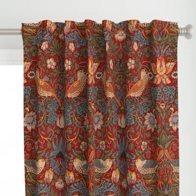 Spoonflower Strawberry Thief Redux Curtain Panel