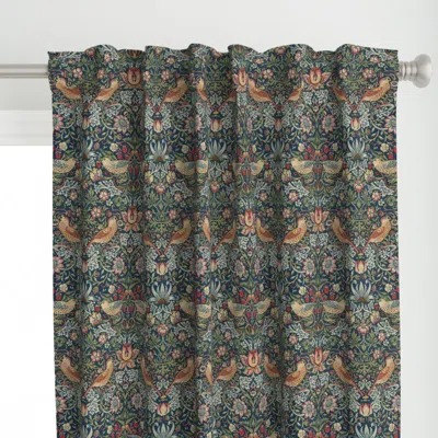 Spoonflower Strawberry Thief William Curtain Panel
