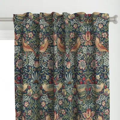 Spoonflower Strawberry Thief William Curtain Panel