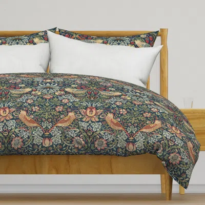 Spoonflower Strawberry Thief William Duvet Cover