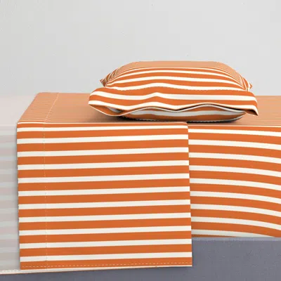 Spoonflower Streifen Ocker Laengs Twin Sheet Set