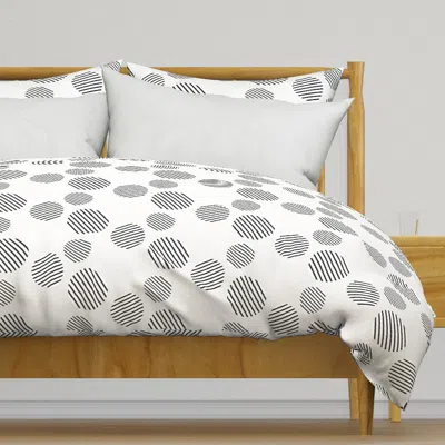 Spoonflower Striped Dots Duvet Cover