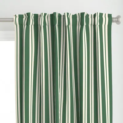 Spoonflower Stripes - Forest Green Curtain Panel