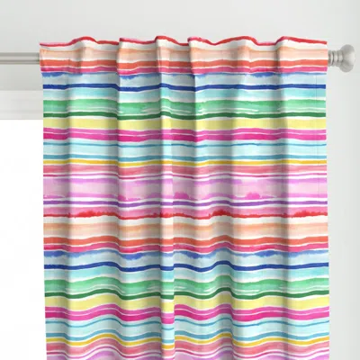 Spoonflower Stripes Summer Colorful Curtain Panel