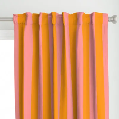 Spoonflower Stripey Stripes Wide Rose Curtain Panel