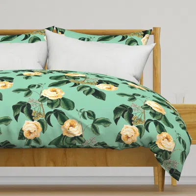 Spoonflower Suffolk Rose // Butter Duvet Cover