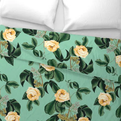Spoonflower Suffolk Rose // Butter Euro Pillow Sham