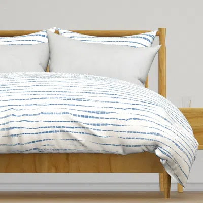 Spoonflower Suji Shibori Stripes On Linen Duvet Cover
