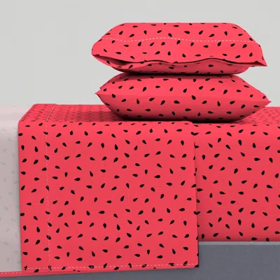 Spoonflower Summer Fruit Seeds Watermelon (large) King Sheet Set