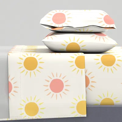 Spoonflower Summer Sun Queen Sheet Set