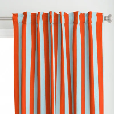 Spoonflower Sunkissed Stripes Cherry Curtain Panel