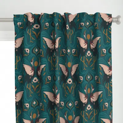 Spoonflower Sunset Crane Dance Curtain Panel