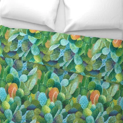 Spoonflower Sunset Prickly Pear Wide Cotton Sateen 3.5 oz 26" X 20" Standard Knife Edge