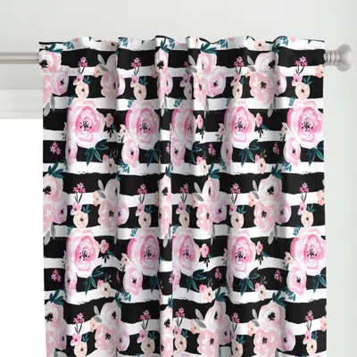 Spoonflower Sunset Rose Stripe Curtain Panel