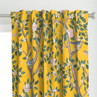 Spoonflower Sunshine Elsie's Garden Curtain Panel