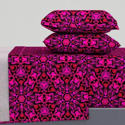 Spoonflower Supercluster - Hot Pink Queen Sheet Set