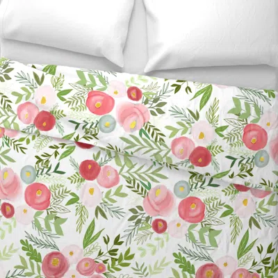 Spoonflower Sweet Spring Blush Bouquet Euro Pillow Sham