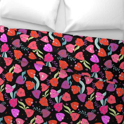 Spoonflower Swimming In Love Wide Cotton Sateen 3.5 oz 26" X 20" Standard Knife Edge