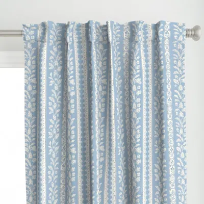 Spoonflower Sydney Stripe Cornflower Curtain Panel