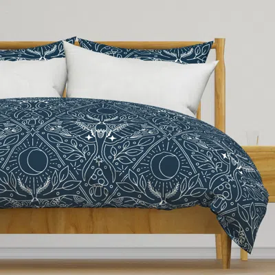Spoonflower Symmetrical Celestial Moth In Duvet Cover