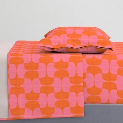 Spoonflower Tac Bold Pink-orange Twin Sheet Set