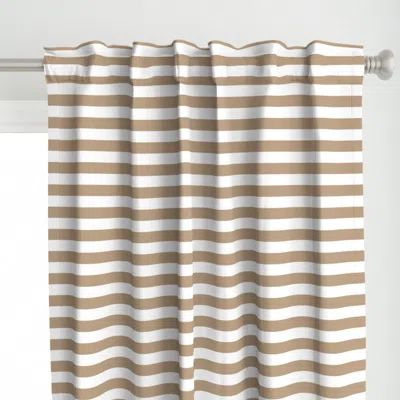 Spoonflower Tan Stripes 1" Curtain Panel
