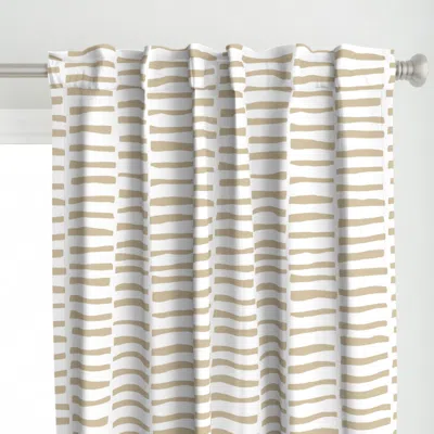 Spoonflower Taupe Alternating Curtain Panel