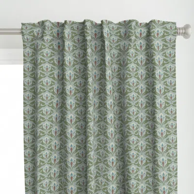 Spoonflower Teal Art Nouveau Textured Curtain Panel