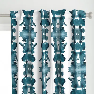 Spoonflower Teal Double Inkblot Curtain Panel