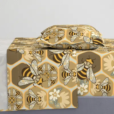 Spoonflower Team Honey Bee-boho Spirit Palette-xtra-large Scale Twin Xl Sheet Set