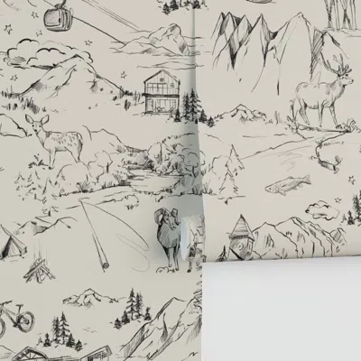 Spoonflower Telluride Toile Shoji Performance 2' X 12' In Gray