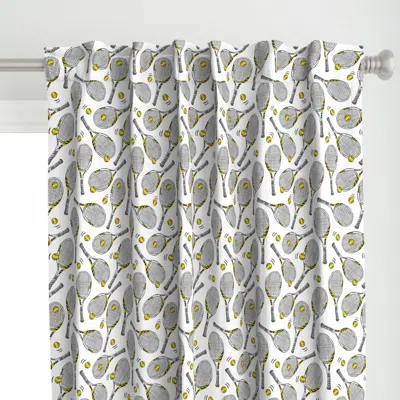 Spoonflower Tennis Rackets - Sport Curtain Panel