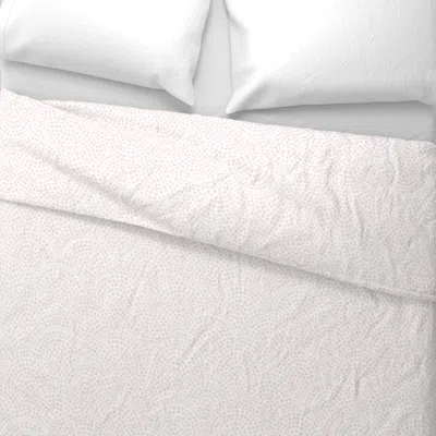 Spoonflower Textural Painterly Dot Marks Scallops - Light Pink On White Euro Pillow Sham