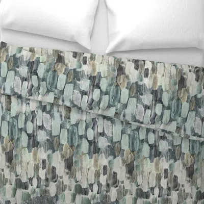 Spoonflower Texture Loose Brush Strokes Muted Green Wide Cotton Sateen 3.5 oz 26" X 20" Standard Knife Edge