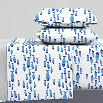Spoonflower The Fish Are Calling - Swimming Schools Of Fish Full Sheet Set
