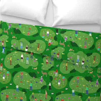 Spoonflower The Putting Clock Wide Cotton Sateen 3.5 oz 30" X 24" Standard Flanged