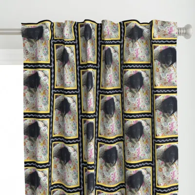 Spoonflower The Spark Design Curtain Panel In Black