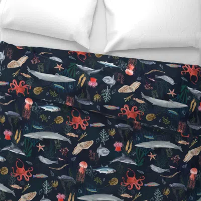 Spoonflower The Vast Ocean Wide Cotton Sateen 3.5 oz 26" X 20" Standard Knife Edge
