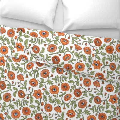 Spoonflower The Watching Garden - Retro Floral Gothic Wide Cotton Sateen 3.5 oz 26" X 20" Standard Knife Edge