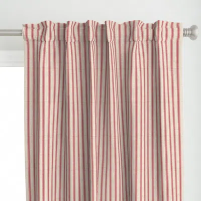 Spoonflower Ticking Stripe - Berry Curtain Panel