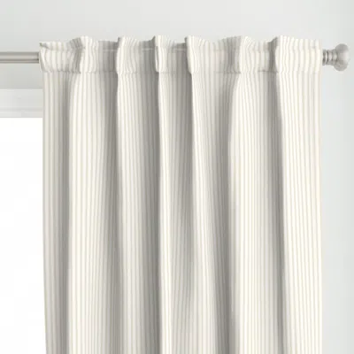 Spoonflower Ticking Stripe - Bone & Curtain Panel
