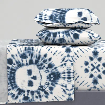 Spoonflower Tie Dye Skull Design Queen Sheet Set