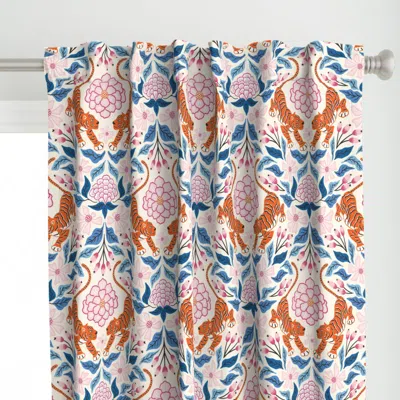 Spoonflower Tiger And Flowers - Curtain Panel