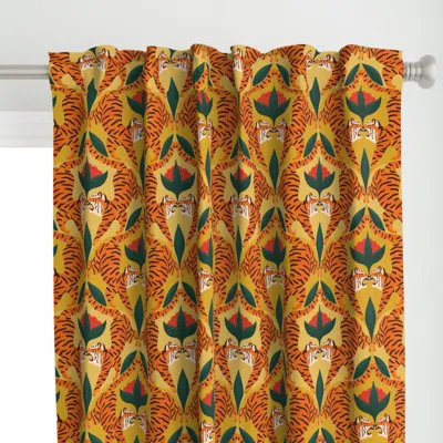 Spoonflower Tiger Safari Ogee (gold) Curtain Panel