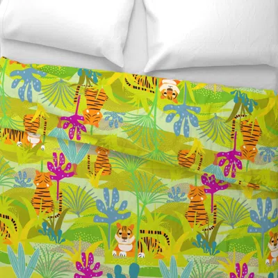 Spoonflower Tigers Rest Large Scale Wide Cotton Sateen 3.5 oz 26" X 20" Standard Knife Edge