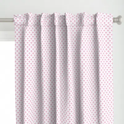 Spoonflower Tiny Palm Pink On White Curtain Panel