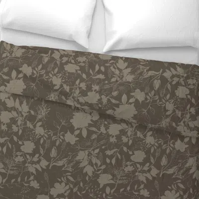 Spoonflower Tonal Floral Before Me King Pillow Sham In Brown