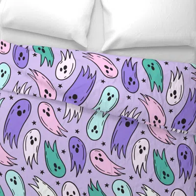 Spoonflower Too Cute Ghosties Halloween Pastel - Xl Scale Wide Cotton Sateen 3.5 oz 26" X 20" Standard Knife Edg