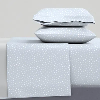 Spoonflower Tossed Polka Dot Mini Ice Melt Blue King Sheet Set