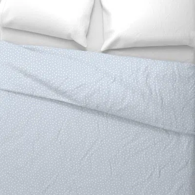 Spoonflower Tossed Polka Dot Mini Ice Melt Blue Wide Cotton Sateen 3.5 oz 26" X 20" Standard Knife Edge